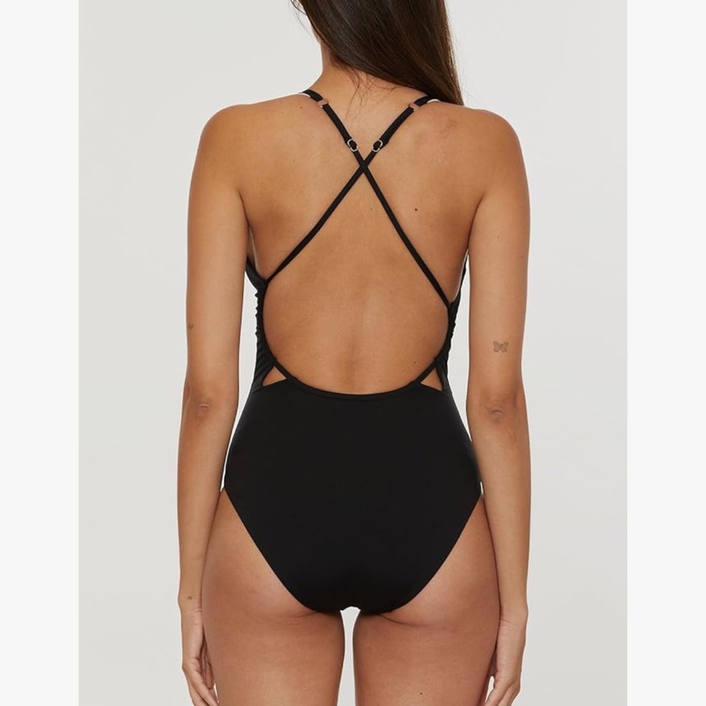 New Trina Turk Women's Monaco One Piece Swimsuit, Plunge Neck, Bathing Suit - Picture 14 of 16